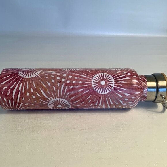 Stainless Steel Insulated Bottle 25oz HOT COLD Pink Abstract Art Watercolor Lid - Picture 6 of 7